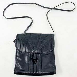 Vintage | Deco/Geometric Black Crossbody Bag